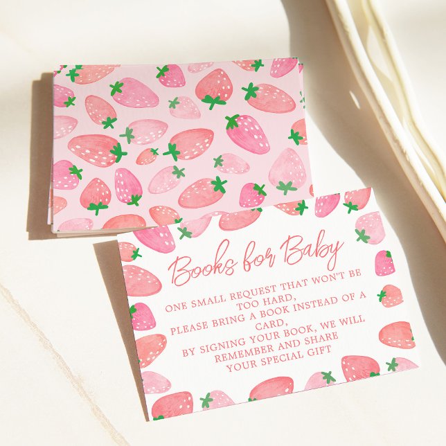 A Berry Sweet Strawberry Baby Shower Enclosure Card (Creator Uploaded)