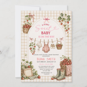 A Berry Sweet Strawberry Baby Shower Invitation