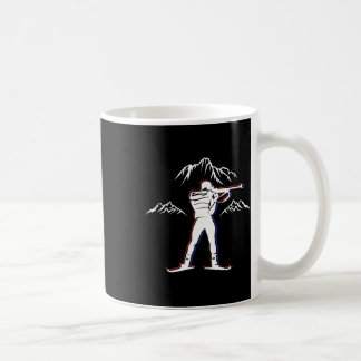 A Biathlete With Rifle And Cross-country Skis Moti Coffee Mug