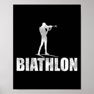 A Biathlete With Rifle And Cross-country Skis Moti Poster