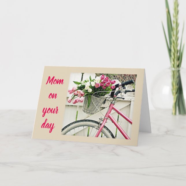 A BICYCLE-FLOWERS-AND LOVE AT **MOTHER'S DAY** CARD (Front)