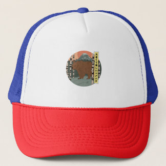 A big beautiful bear hug trucker hat