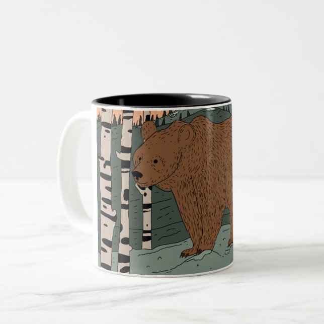 A big beautiful bear hug Two-Tone coffee mug (Front Left)