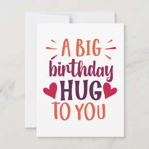 A BIG birthday Hug Birthday Gift Card and Envelope