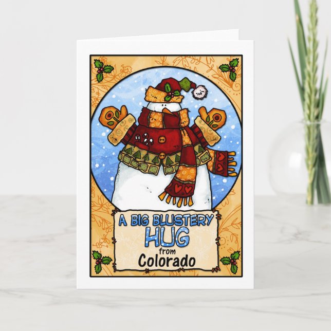 A Big Blustery Hug from Colorado Holiday Card (Front)