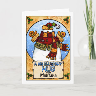 A Big Blustery Hug from Montana Holiday Card
