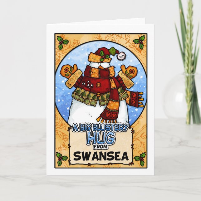 A Big Blustery Hug from Swansea Holiday Card (Front)