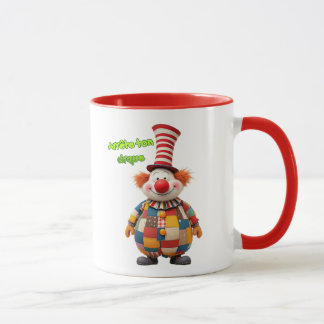 A big clown with a big hat. mug