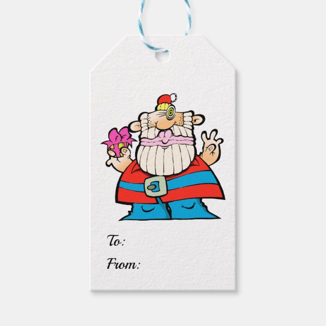 A Big, Giant, Merry Christmas Santa Gift Tag (Front)