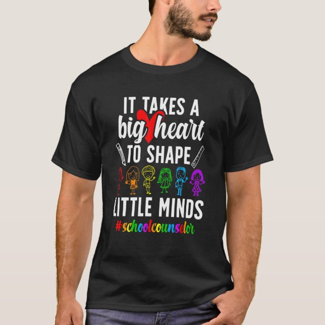 A Big Heart Best School Counsellor School Counseli T-Shirt (Front)