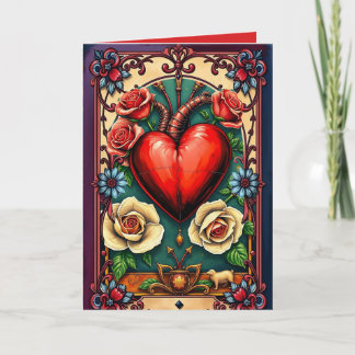 A Big Heart Folded Note Card