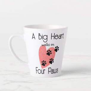 A Big Heart walks on Four Paws - Cute Pet Lover Latte Mug