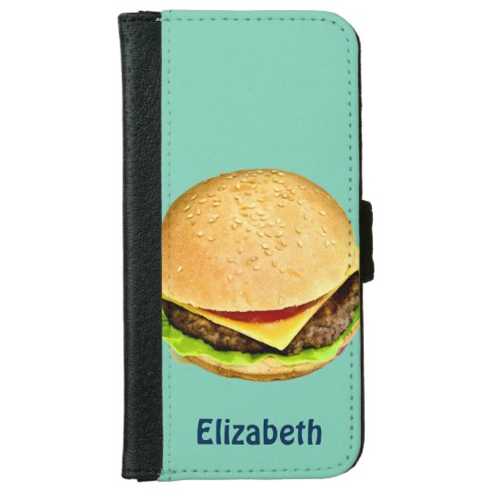 A Big Juicy Cheeseburger Photo Personalised iPhone 6 Wallet Case