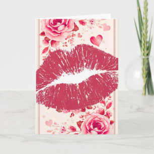 A Big Kiss For You on a Valentine's Day Holiday Card
