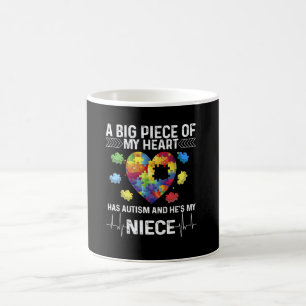 A Big Piece My Heart Has Autism and He's My Niece Coffee Mug