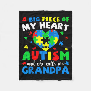 A big piece of heart has autism and calls grandpa fleece blanket
