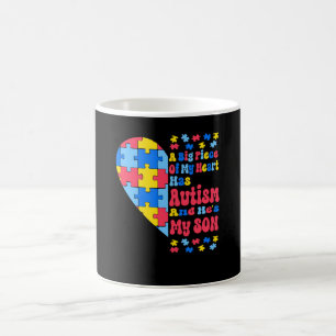 A Big Piece Of My Heart Has Autism And He My Son Coffee Mug