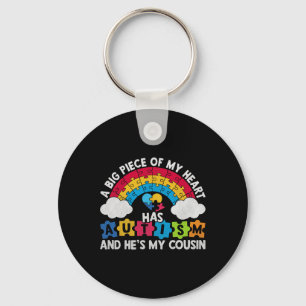 A Big Piece Of My Heart Has Autism And He's My Cou Key Ring
