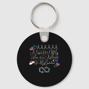 A Big Piece Of My Heart Has Autism And He's My Gra Key Ring