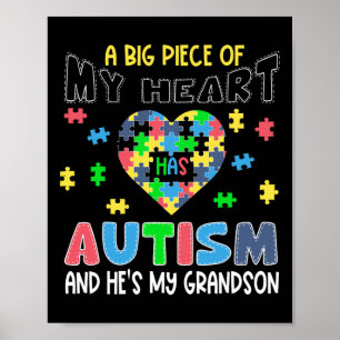 A Big Piece Of My Heart Has Autism And He's My Gra Poster