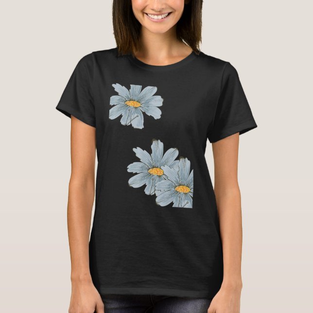A Big Pretty Flowers Plum Design T-Shirt (Front)