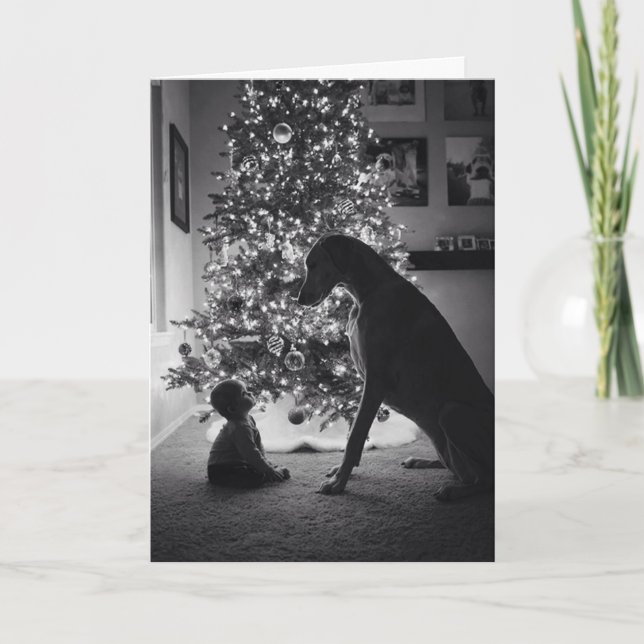 A Big Puppy for Christmas Holiday Card (Front)
