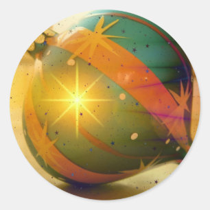 A Big Shiny Christmas Ornament Classic Round Sticker