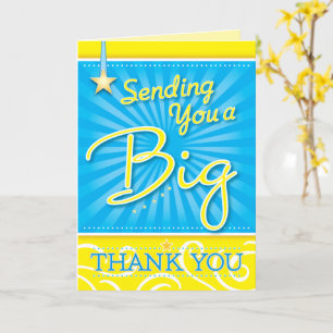 A Big Thank You in Cheerful Blue with Yellow Stars Card