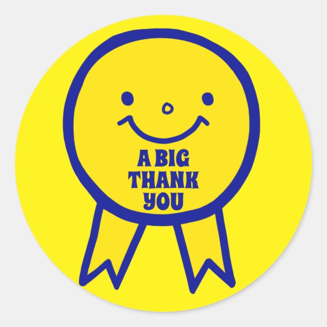A BIG THANK YOU  SMILE STICKER (Front)