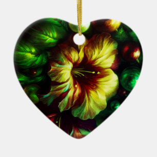 A Big Yellow Flower on a Valentine's Day Tree Ceramic Tree Decoration