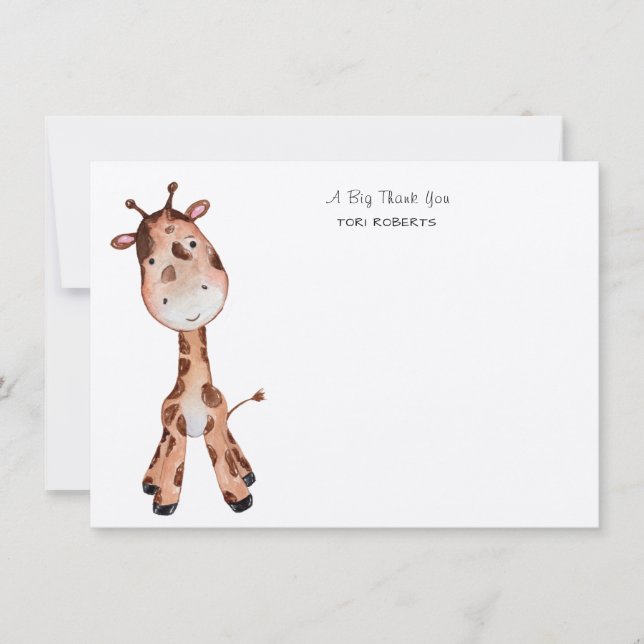 A BigThank You giraffe card (Front)
