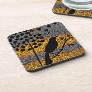 A Bird Among the Feathers Coasters