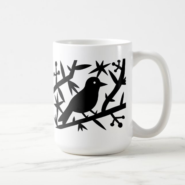 A Bird In A Tree Thinking About A Worm Coffee Mug (Right)