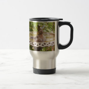 A Bird In The Bath Travel Mug
