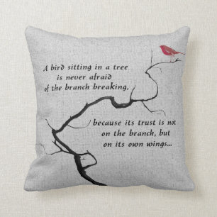 A Bird Sitting in a Tree Cushion