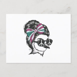 a bird with her hair elegantly styled postcard