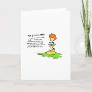 A birthday cake so nice he ate it thrice! card