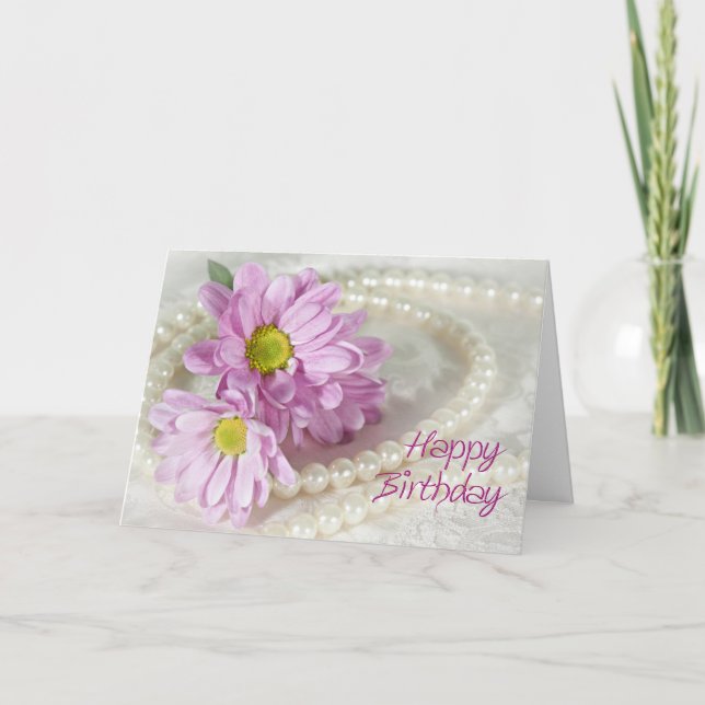 A birthday card with daisies (Front)
