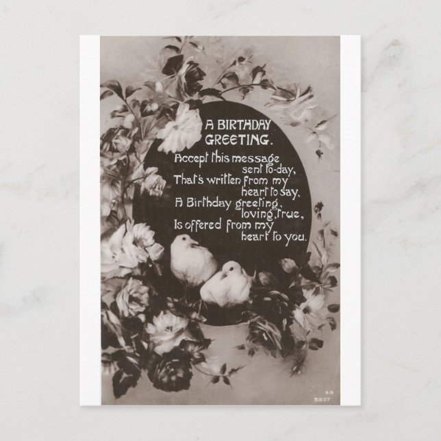 A Birthday Greeting Doves Postcard (Front)