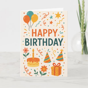 A birthday greetings card