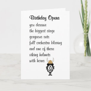 A Birthday Opera A Funny Birthday Poem For Her Card