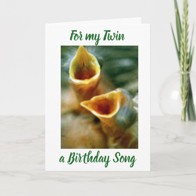 A BIRTHDAY SONG FOR MY ****TWIN**** CARD (Front)
