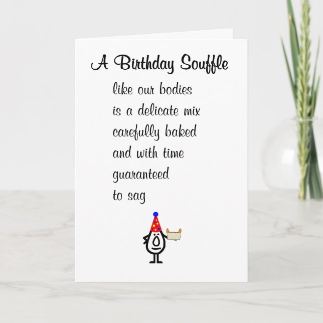 A Birthday Souffle A Funny Happy Birthday Poem Card (Front)