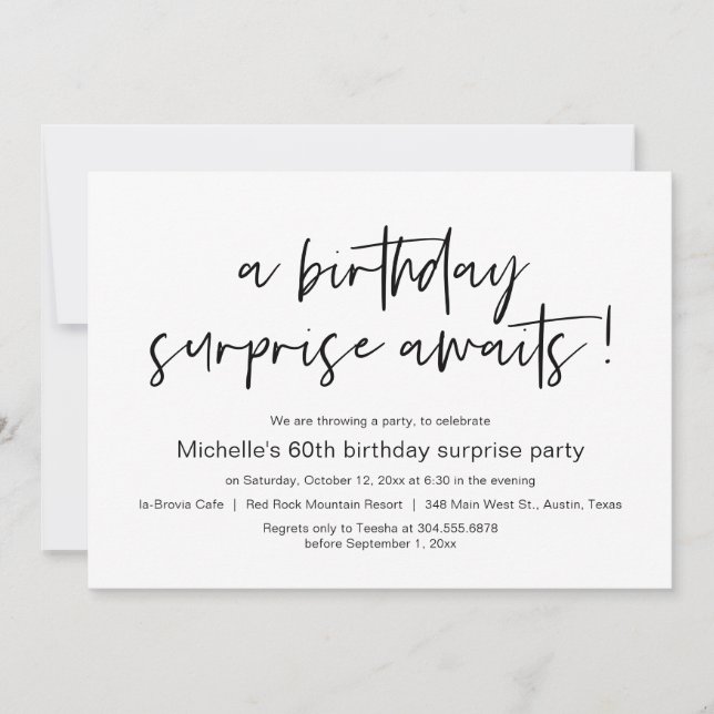 A Birthday Surprise Awaits Party Celebration Invitation (Front)