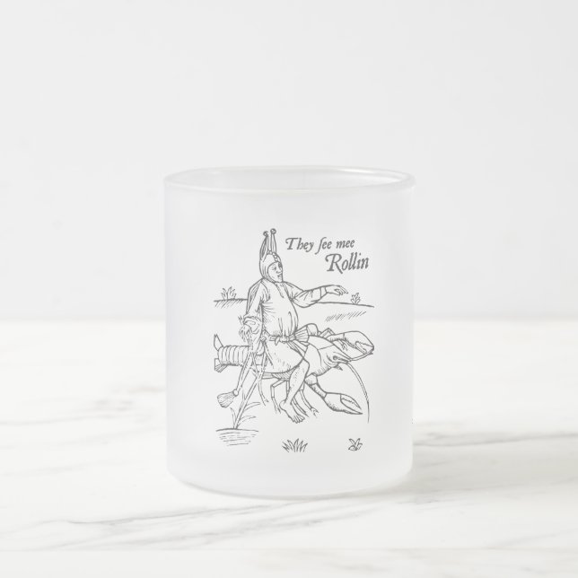 A Bisque Walk Frosted Glass Coffee Mug (Center)