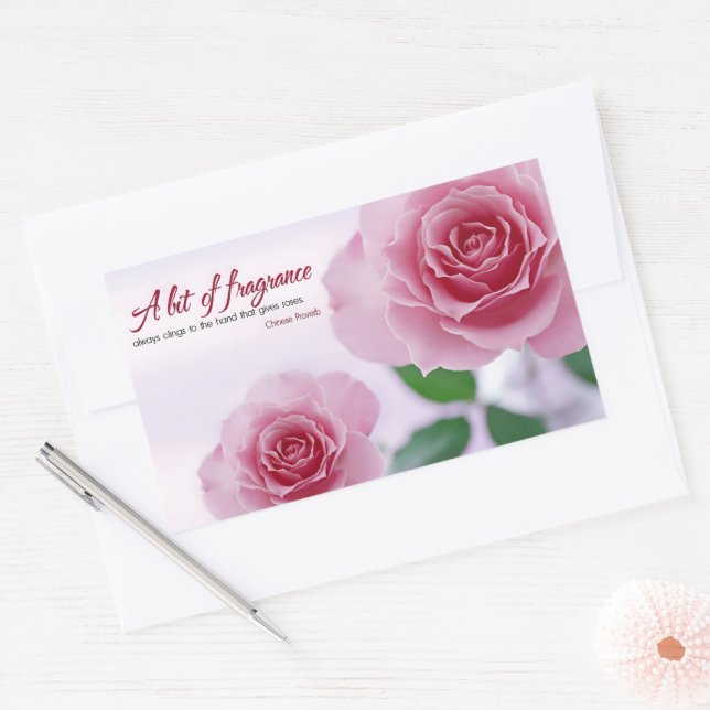 "A bit of fragrance" Inspirational Quote Rectangular Sticker (Envelope)