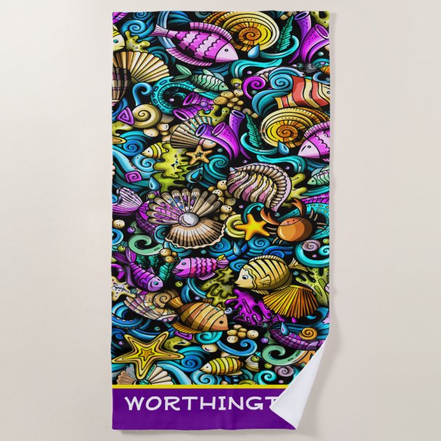 A Bit of the Beach Splash of Colour Beach Towel (Front)