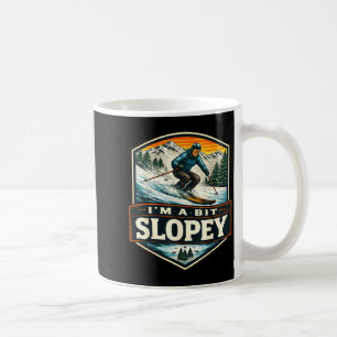 A bit slopey mens skiing pun skier winter sports coffee mug