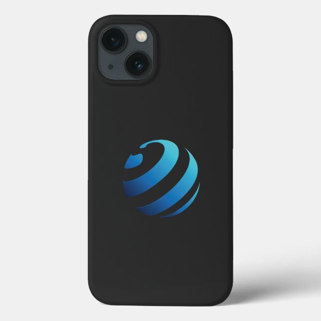 a black and blue logo with a wave on it Case-Mate iPhone case (Back)