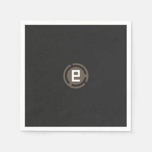 a black and brown logo with the letter 9 napkin